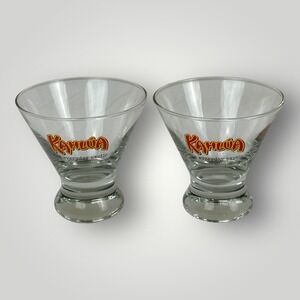 Kahlua Bar Glasses Set 2 The Every Day Exotic‎ Heavy Bottom Rocks Glasses